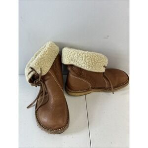 Duckfeet Arhus Shearling Lined Leather Boots Womens EU 38 US 8 Nut Brown Wool